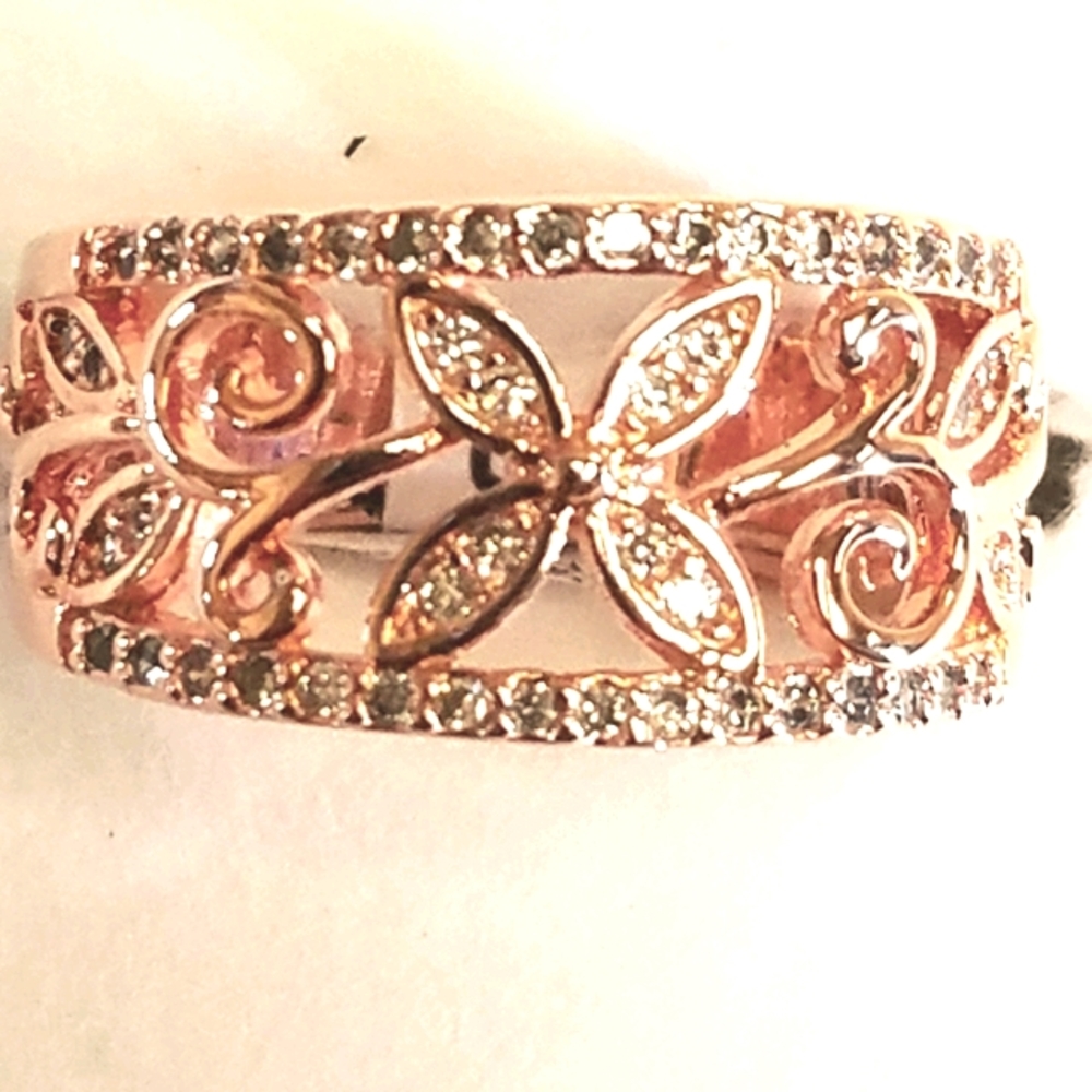 White sapphire band rose gold 18K